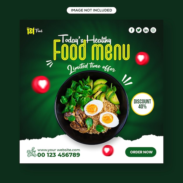 Food and Restaurant Social Media Post Template