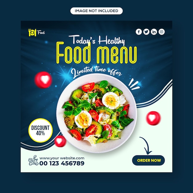 Food and restaurant social media post template