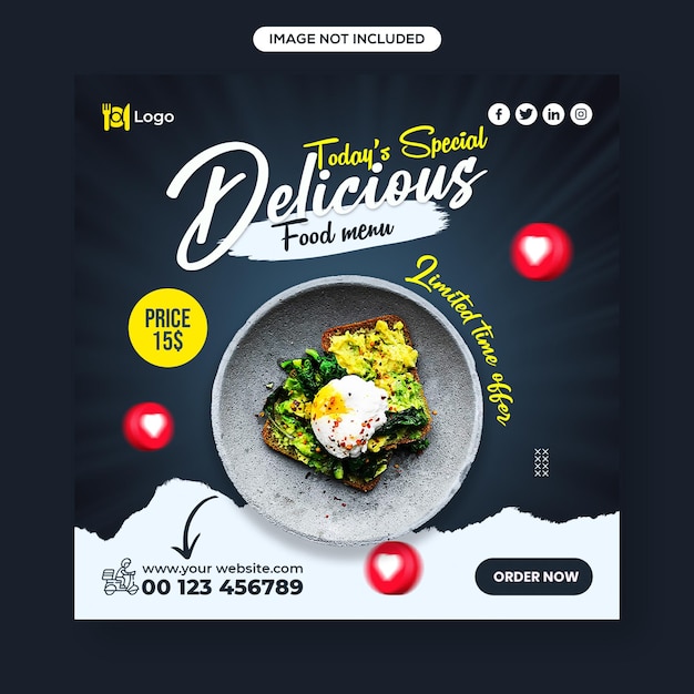 Food and Restaurant Social Media Post Template