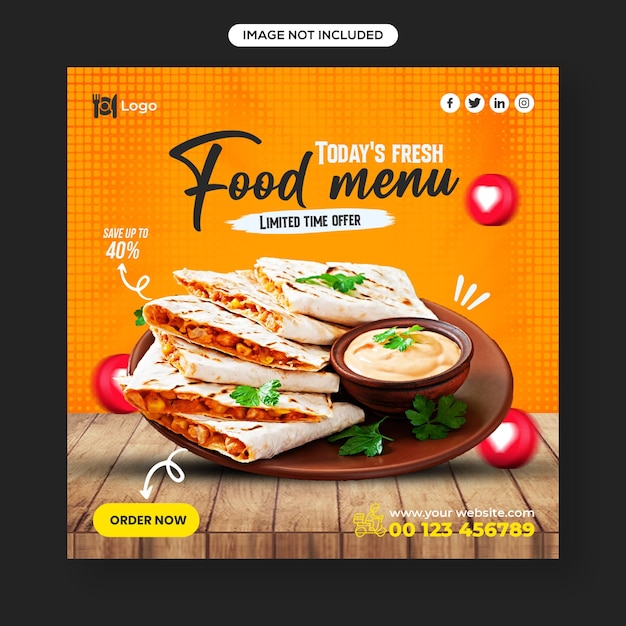 Food and Restaurant Social Media Post Template