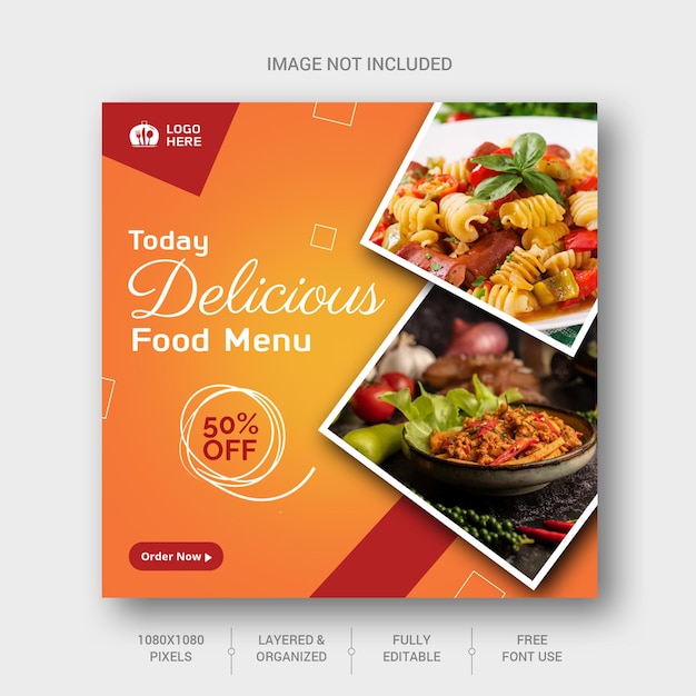 Food restaurant for social media template