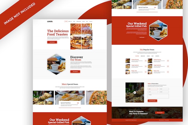 PSD modello web di cibo ristorante