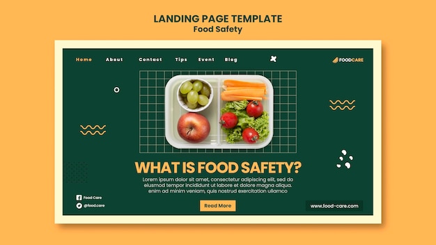 PSD food safety landing page design template