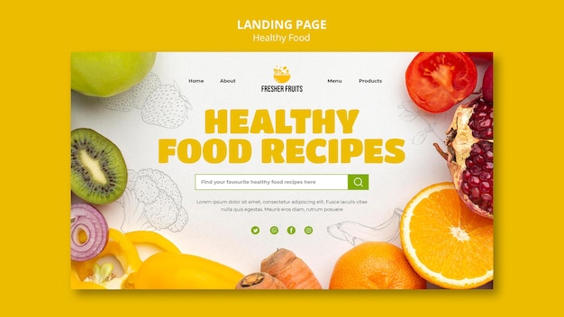 PSD Дизайн шаблона целевой страницы безопасности пищевых продуктов