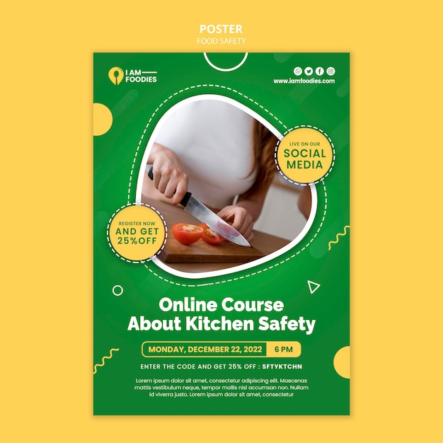PSD Шаблон дизайна плаката по безопасности пищевых продуктов