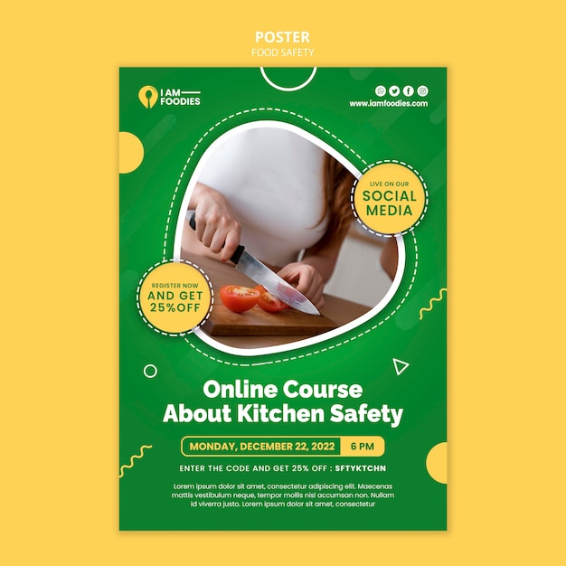 Food safety poster design template