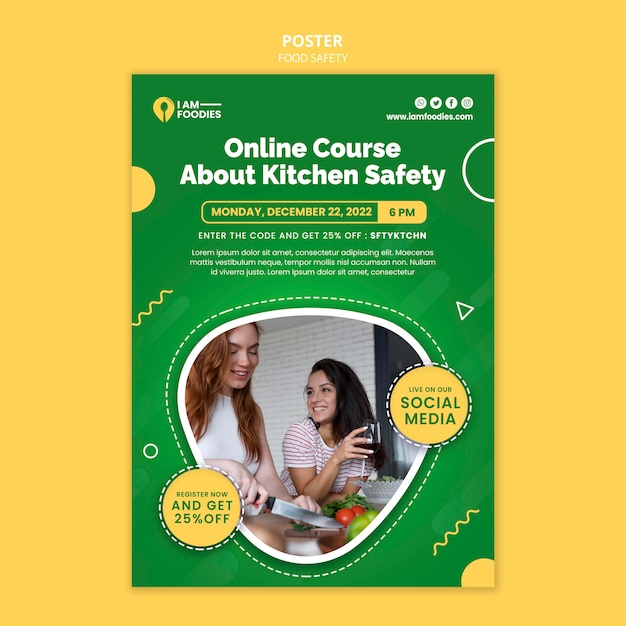 Food safety poster design template