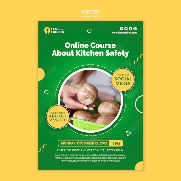 PSD food safety poster design template