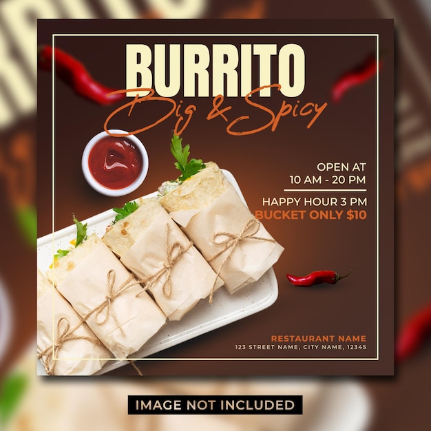 Food sale flyer social media post template banner