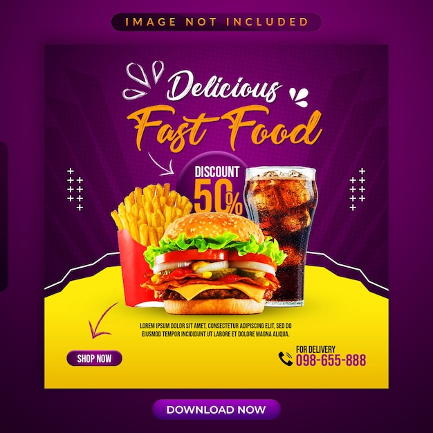 Food sale social media promotional template