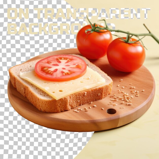 food slice of bread topped with cheese plum tomatoes and cherry tomatoes
