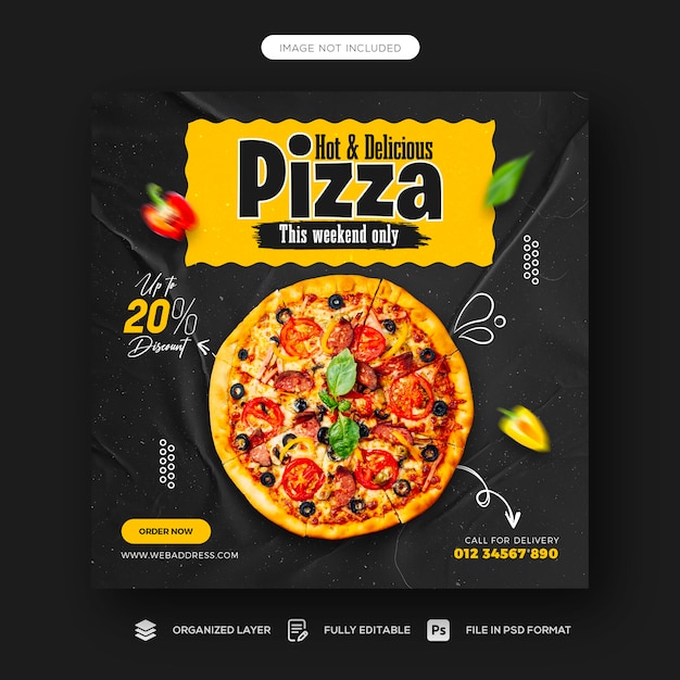 Food social media banner and Instagram post template design