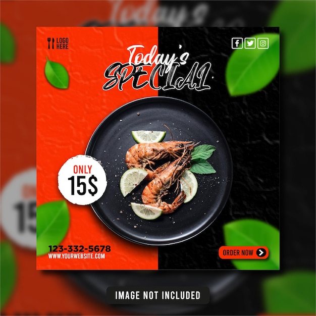 Food social media banner post template