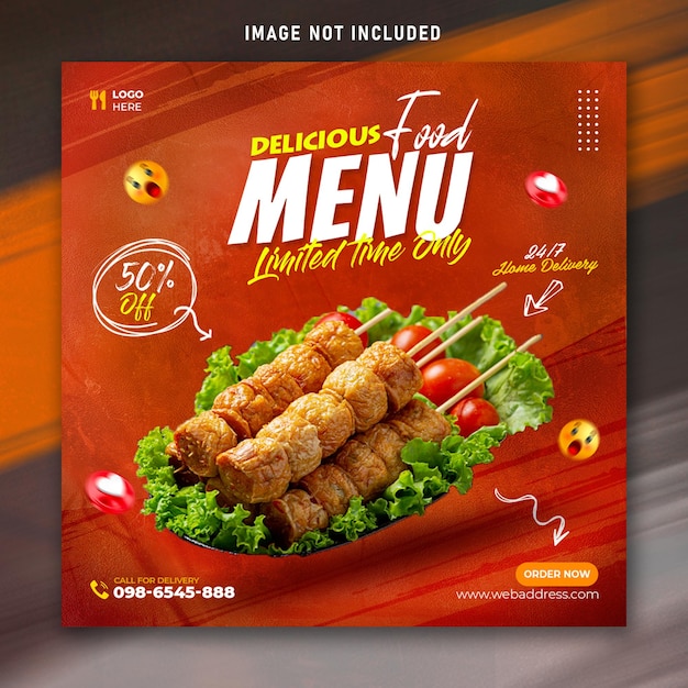 Food social media banner post template