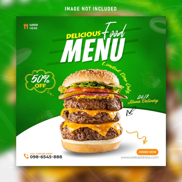 Food social media banner post template