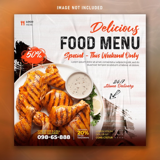 Food social media banner post template