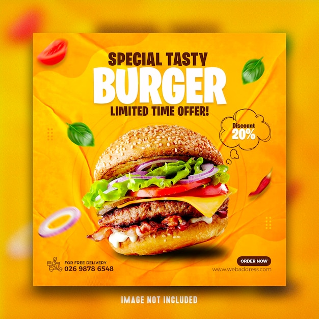 PSD food social media banner post template