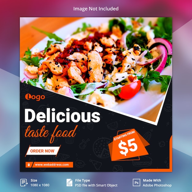 Food social media banner template