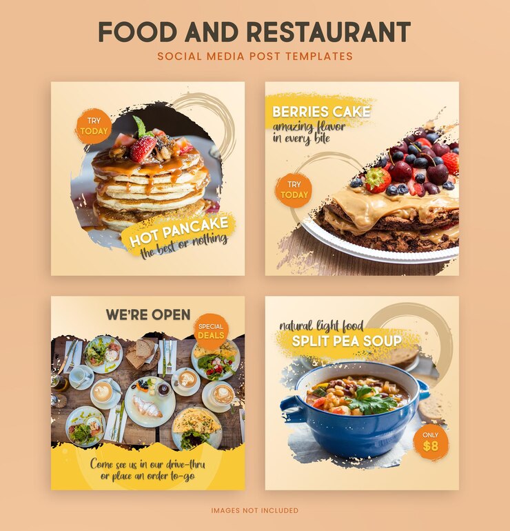 PSD food social media banner templates for instagram and facebook