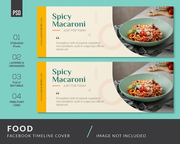 PSD food social media facebook timeline cover banner ads