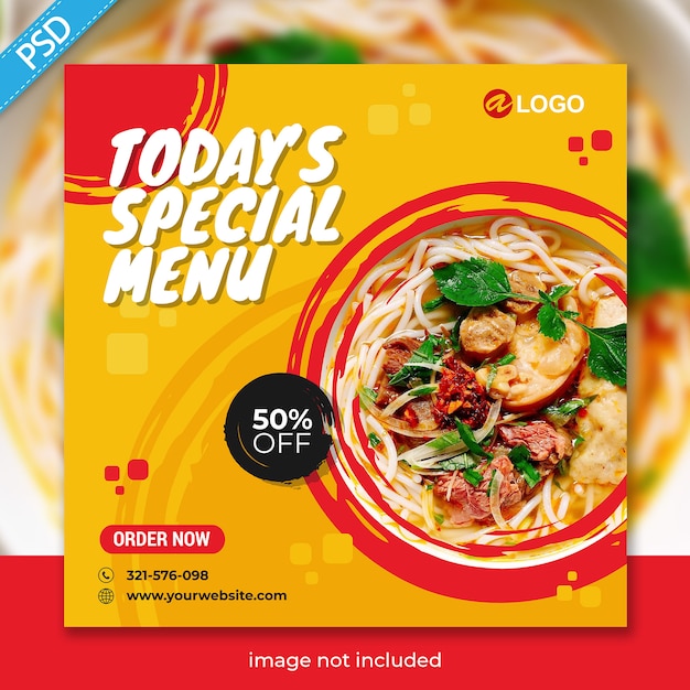 Food for social media instagram post banner template Premium