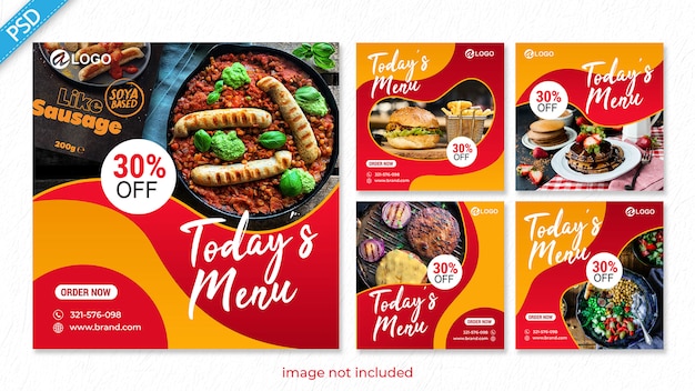 Food for social media instagram post banner template premium