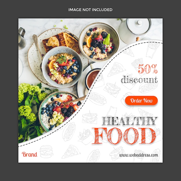 Food social media instagram post template