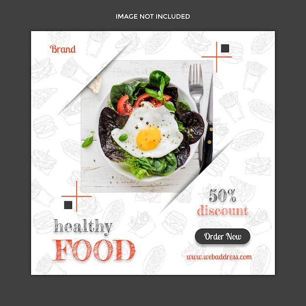Modello di post di instagram social media alimentare