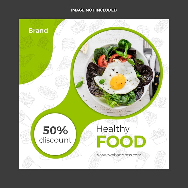 PSD food social media instagram post template