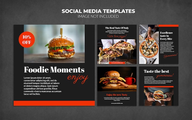 PSD food social media instagram post templates