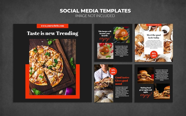 PSD food social media instagram post templates