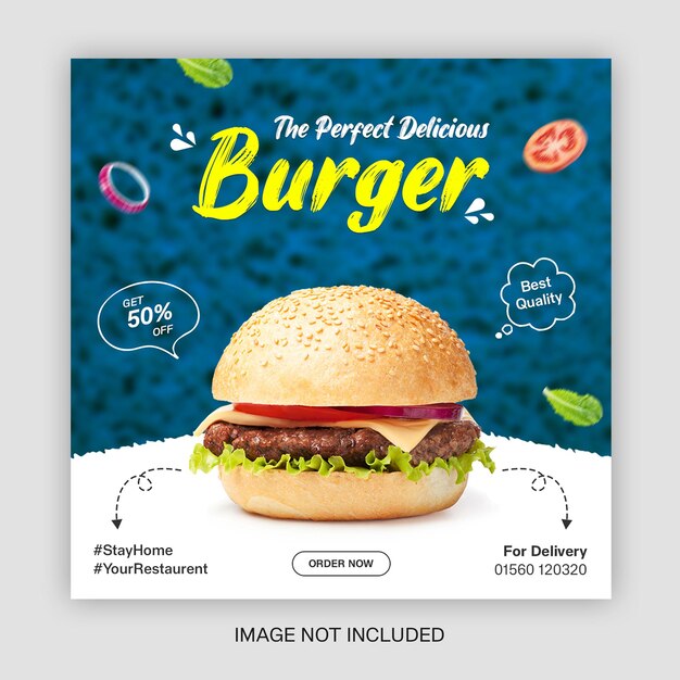 PSD 食品ソーシャル メディアの投稿とプロモーション instagram バナー テンプレート デザイン