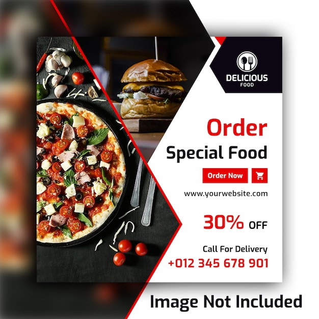 PSD food social media post banner template