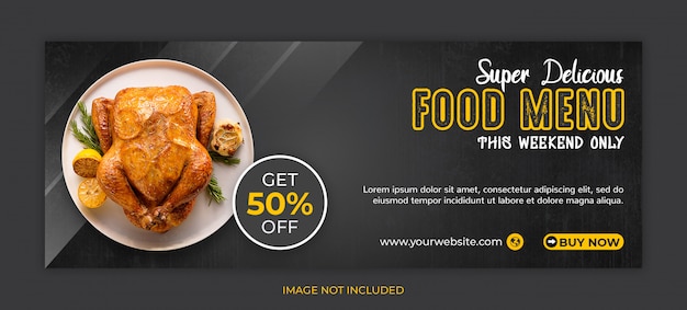 PSD food social media post or facebook cover template