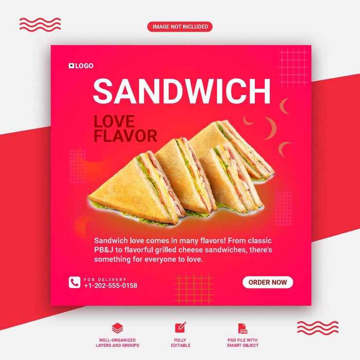 PSD food social media post-psd template
