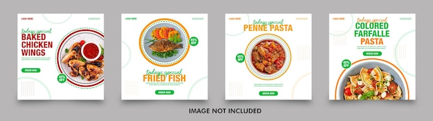 PSD food social media post template design