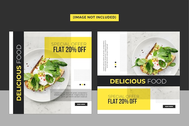 PSD food social media post template