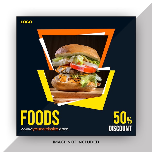 PSD food social media post template