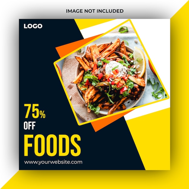 PSD food social media post template