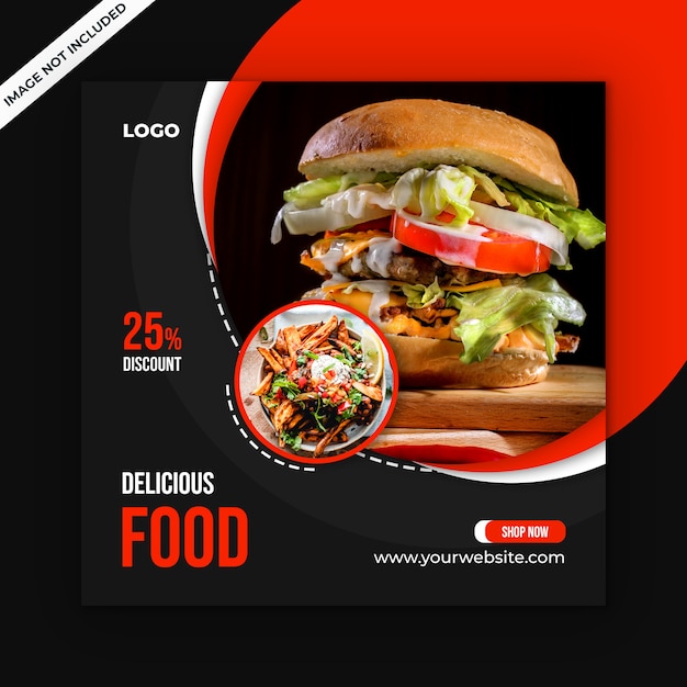 PSD food social media post template