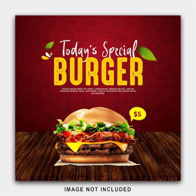 PSD food social media promotion and facebook cover post design template