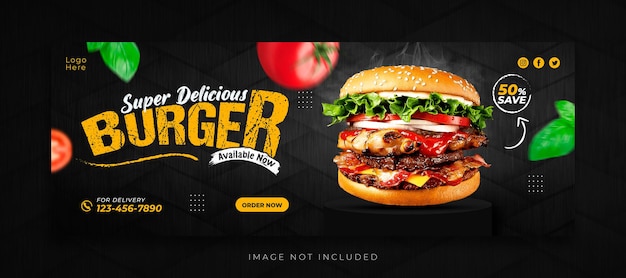 Food social media promotion and facebook cover template