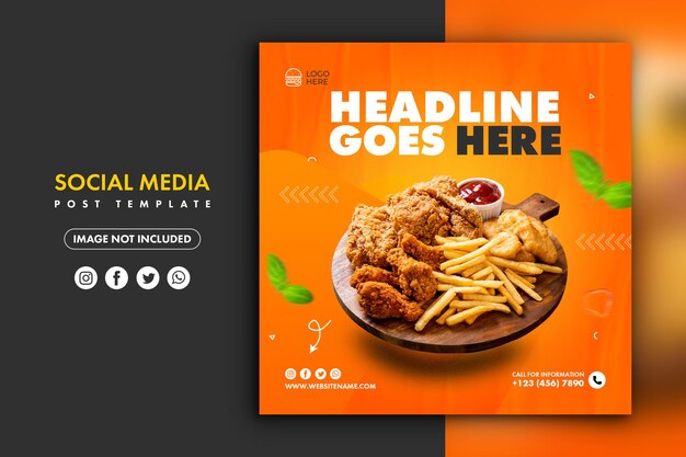 Food social media promotion and Instagram banner post design template