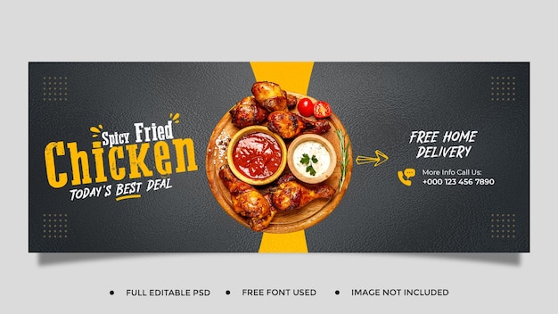 Food social media promotion and instagram banner post design template