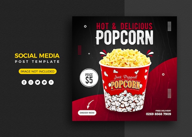 food social media promotion and instagram banner post design template