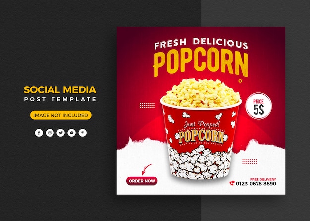 Food social media promotion and instagram banner post design template