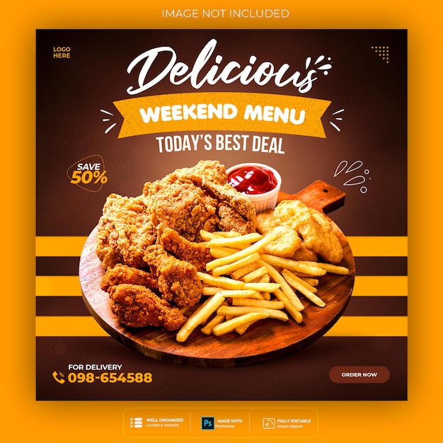 Food social media promotion and instagram banner post design