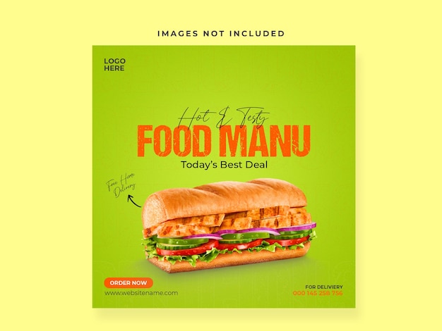 PSD food social media promotion and instagram banner post design