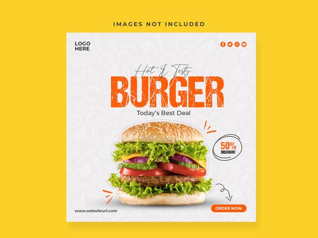 PSD food social media promotion and instagram banner post design