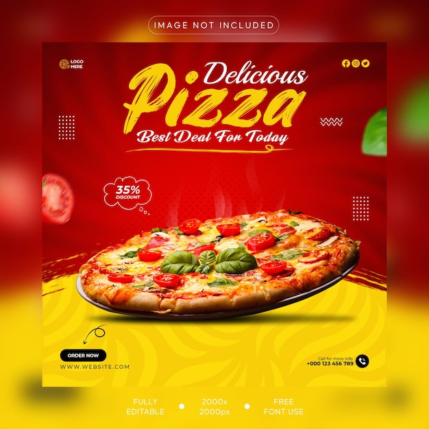 PSD food social media promotion and instagram post design template